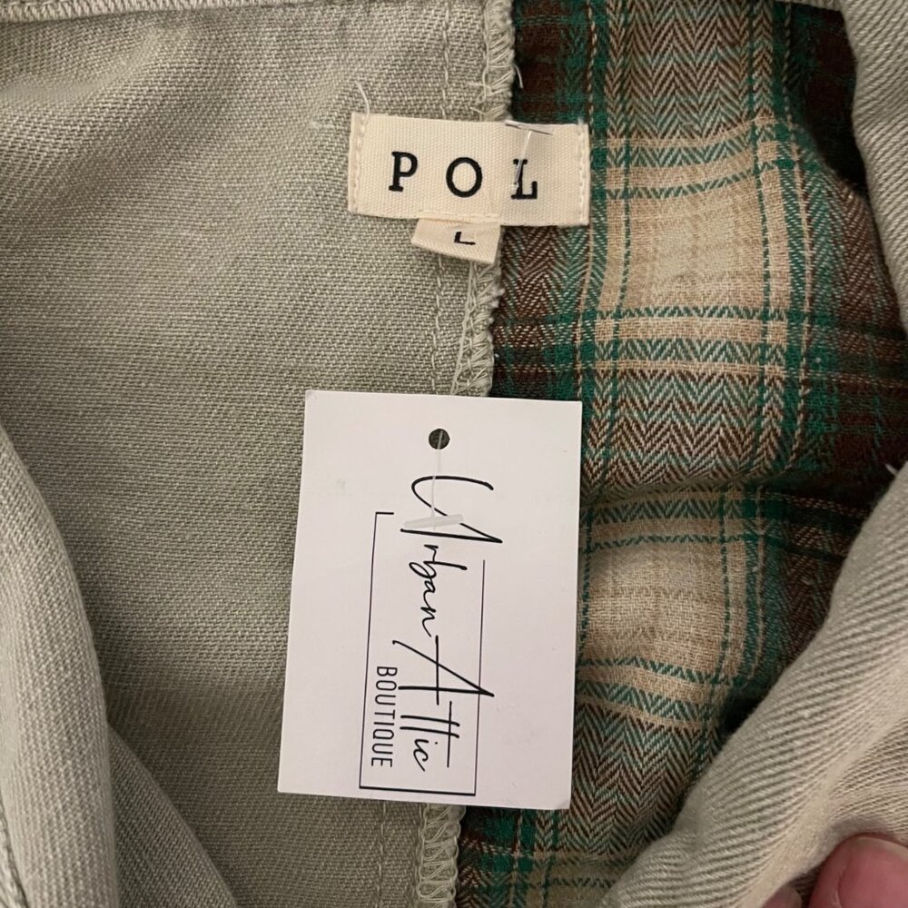 POL Women Boho Patchwork Shacket Jacket Size L Go… - image 3